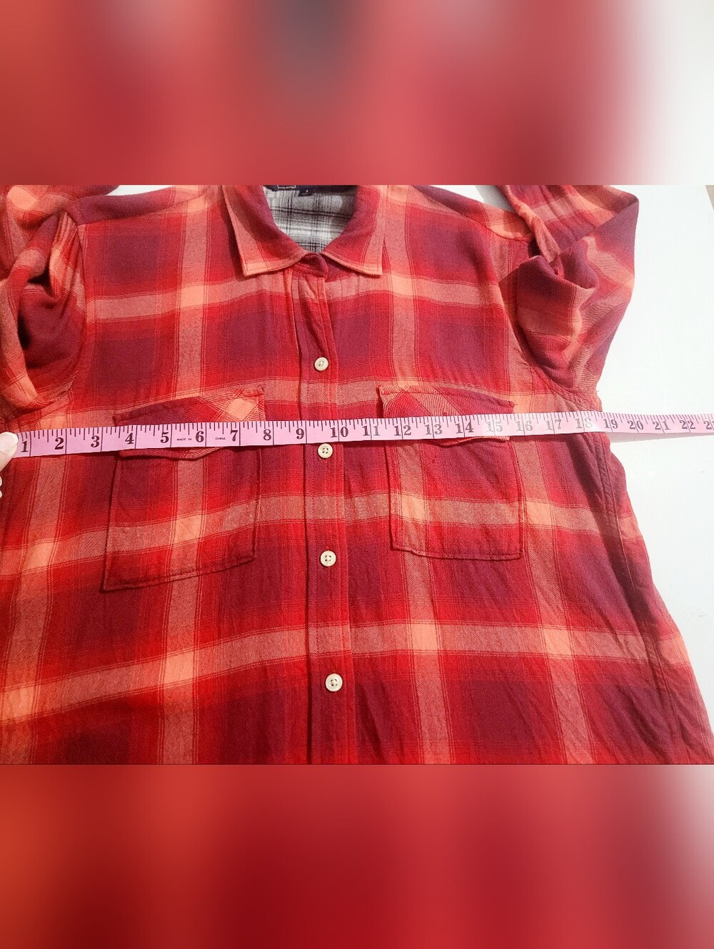 GAP Pendleton Collaboration Plaid Button Front Shirt Woman Small Red Outdoors - Picture 8 of 11